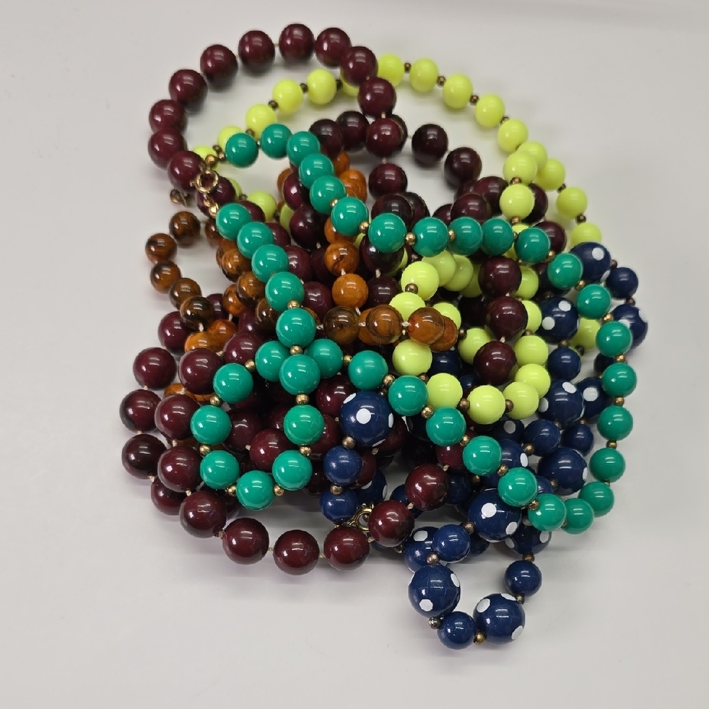 Vintage Multicolor Beaded Necklace Lot